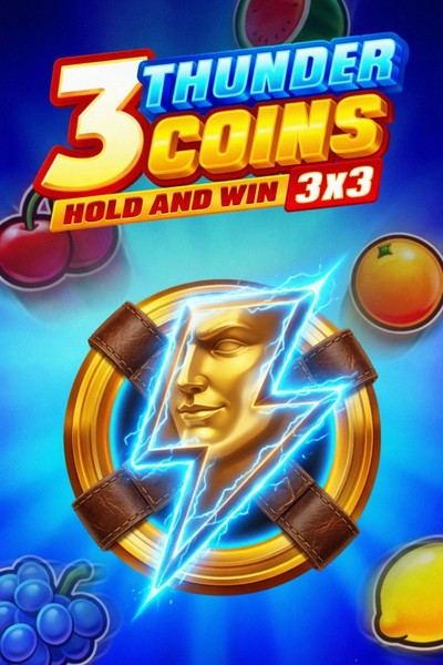 Cover of the 3 Thunder Coins: Hold and Win slot in the Kingmaker Casino lobby